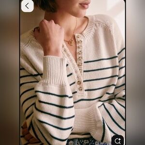 Sézane Léontine Striped Sweater Navy/Ivory Size XS